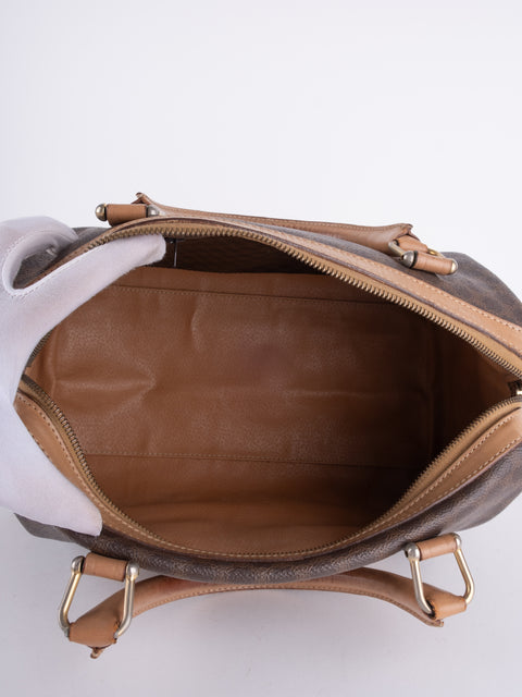 Celine Macadam Vintage Brown Boston Handbag