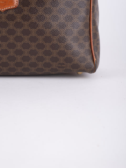 Celine Macadam Vintage Brown Mini Boston Bag