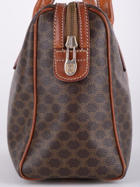 Celine Macadam Vintage Brown Mini Boston Bag