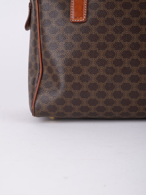 Celine Macadam Vintage Brown Mini Boston Bag