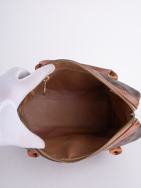 Celine Macadam Vintage Brown Mini Boston Bag