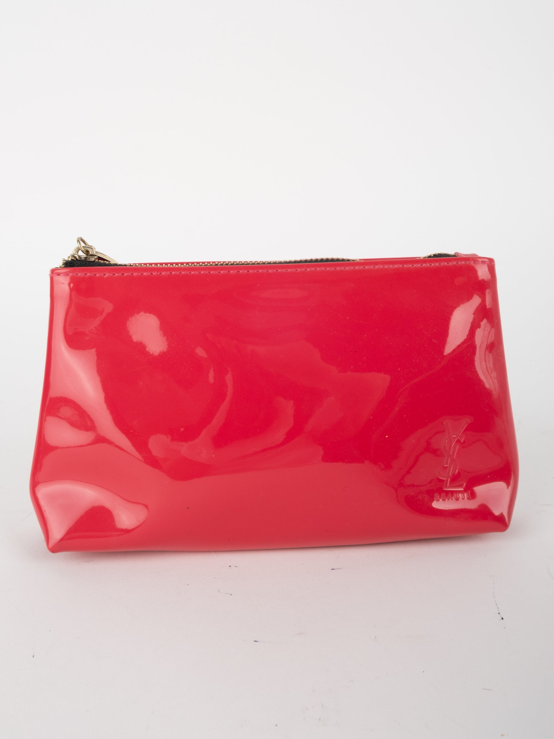 SAINT LAURENT Beauty Patent Red Pouch