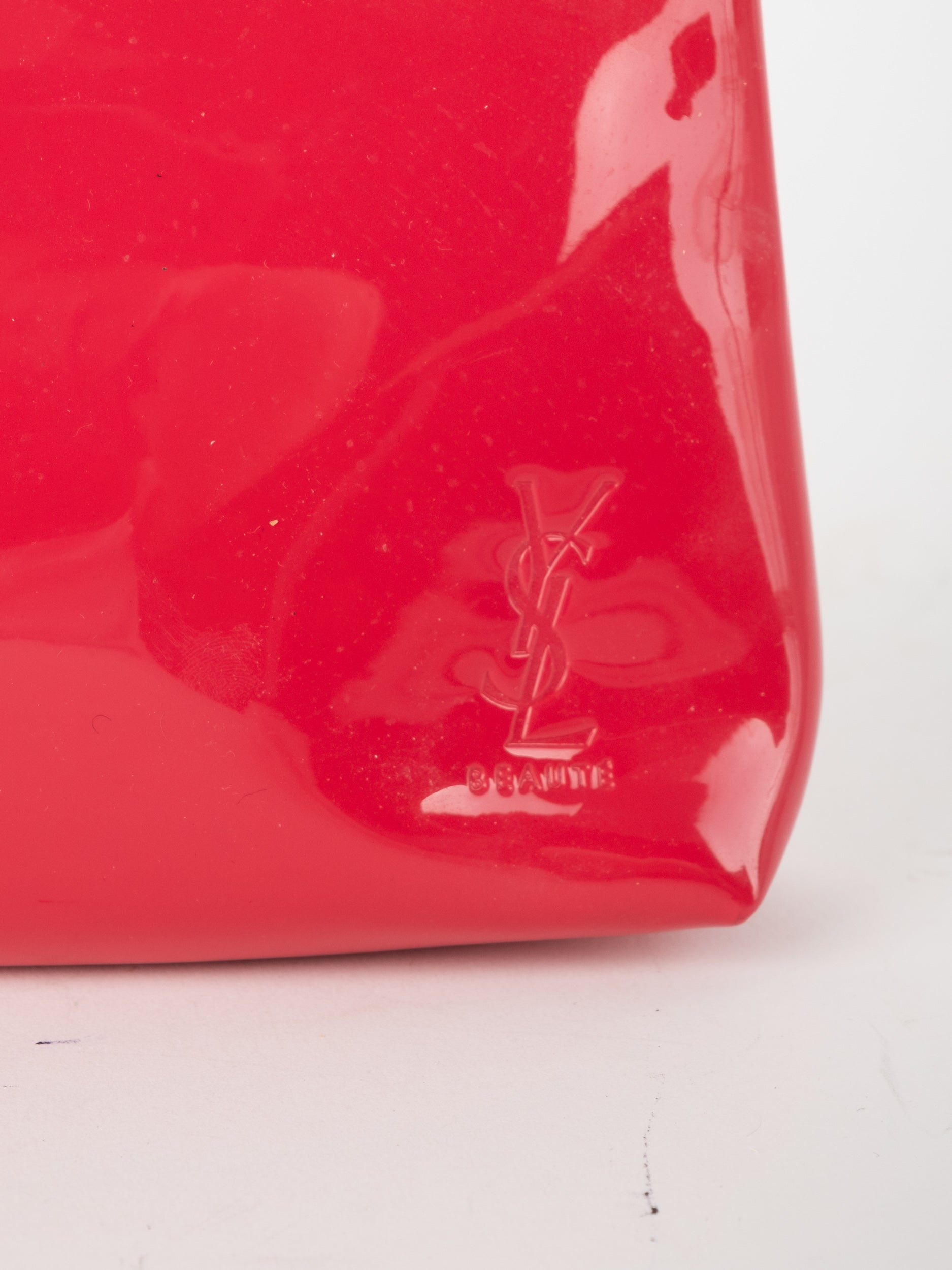 SAINT LAURENT Beauty Patent Red Pouch