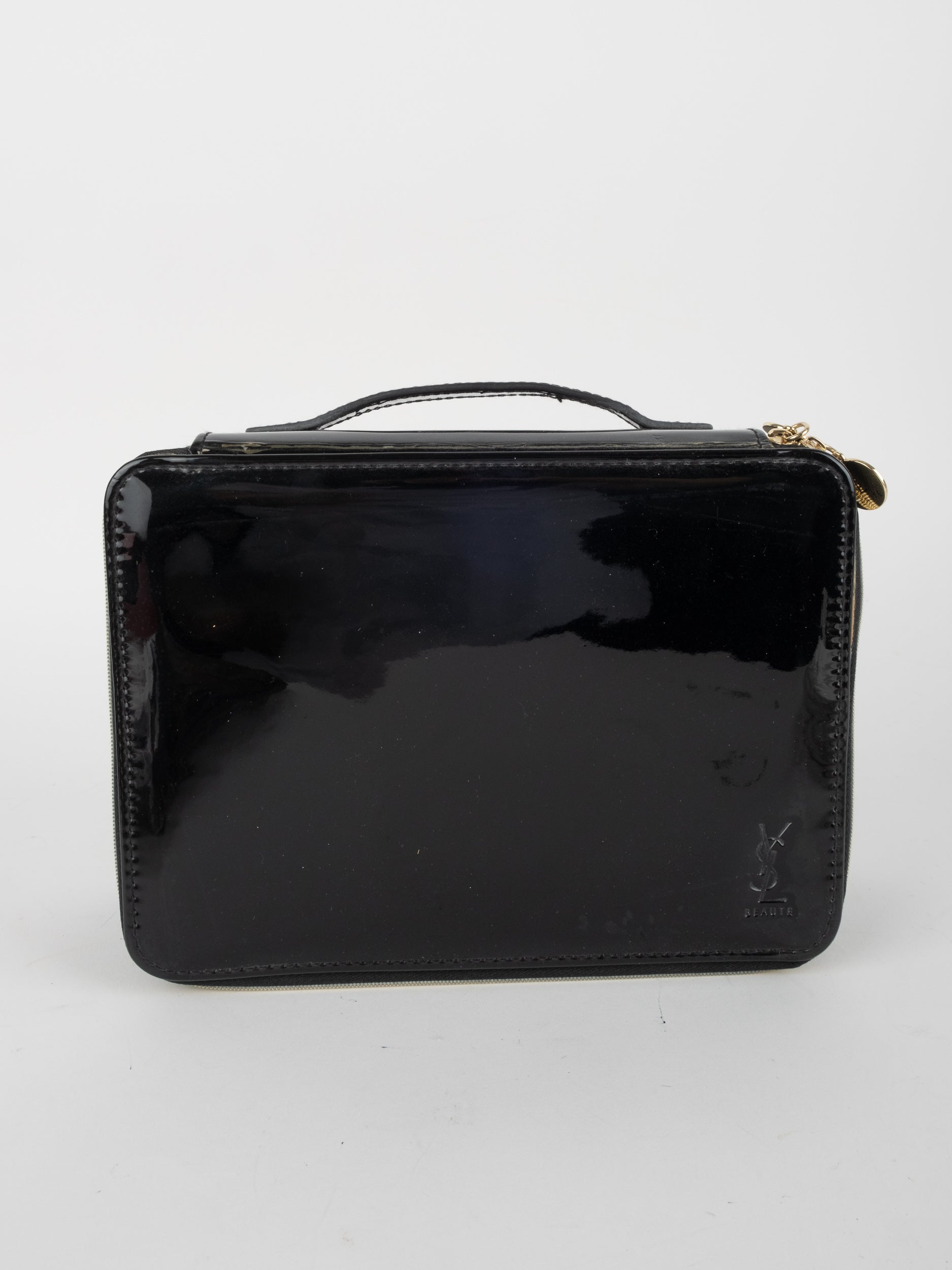 SAINT LAURENT Beauty Patent Vanity Case Black
