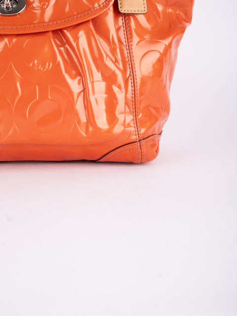 Coach Vintage Orange Patent Leather Shoulder Bag