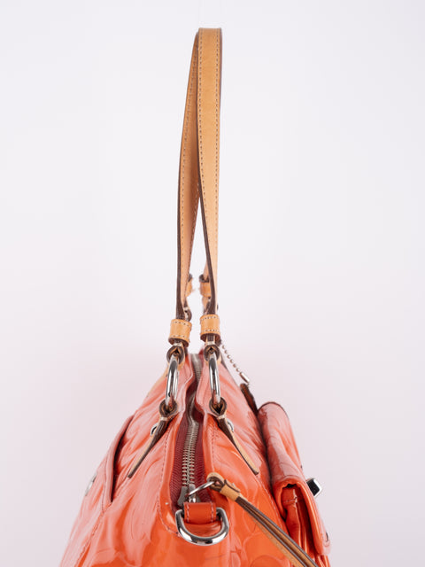 Coach Vintage Orange Patent Leather Shoulder Bag