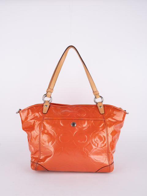 Coach Vintage Orange Patent Leather Shoulder Bag