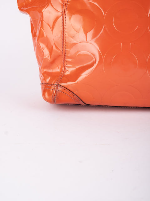 Coach Vintage Orange Patent Leather Shoulder Bag