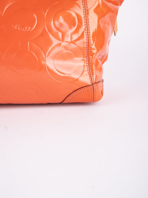 Coach Vintage Orange Patent Leather Shoulder Bag