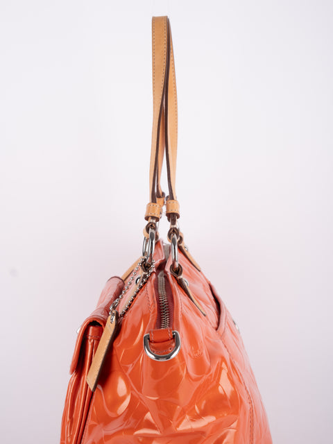 Coach Vintage Orange Patent Leather Shoulder Bag