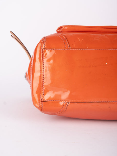 Coach Vintage Orange Patent Leather Shoulder Bag