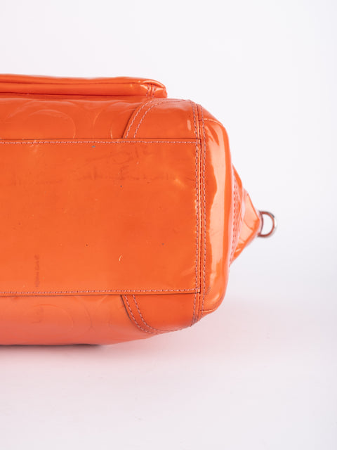 Coach Vintage Orange Patent Leather Shoulder Bag