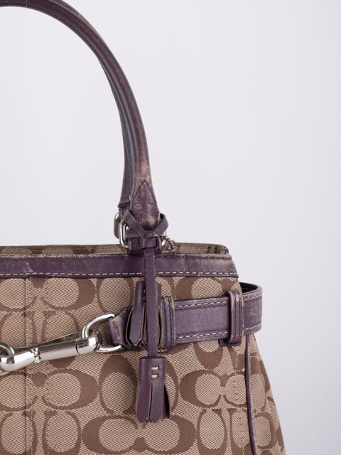 Coach Signature Vintage Brown Satchel Bag