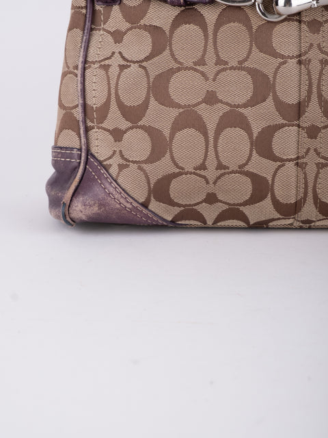 Coach Signature Vintage Brown Satchel Bag