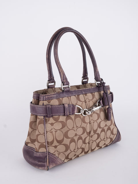 Coach Signature Vintage Brown Satchel Bag