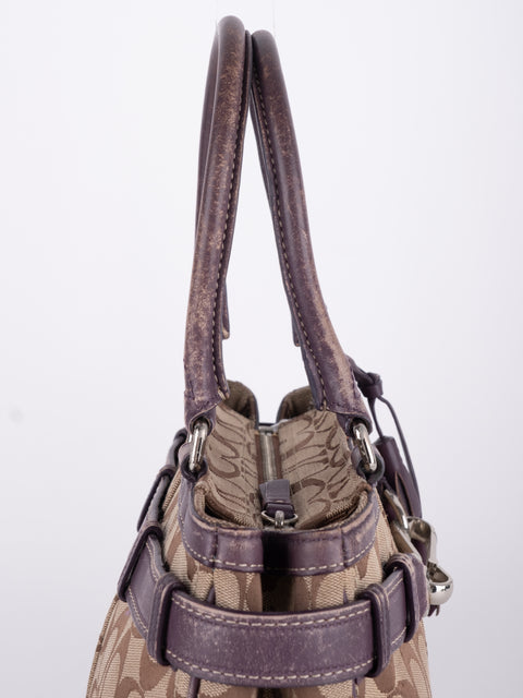 Coach Signature Vintage Brown Satchel Bag