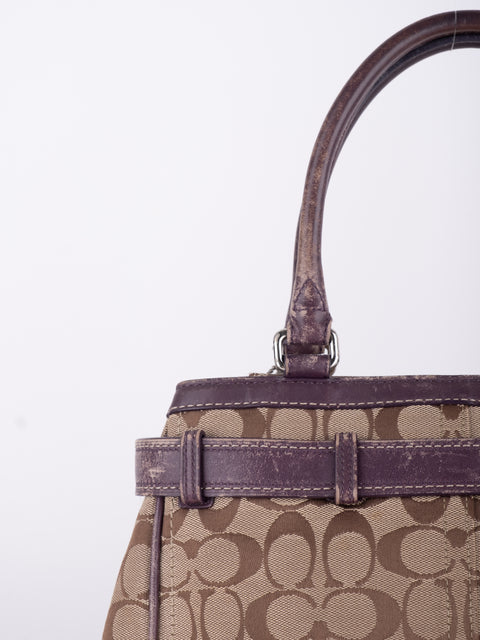 Coach Signature Vintage Brown Satchel Bag