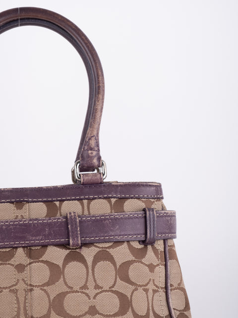Coach Signature Vintage Brown Satchel Bag
