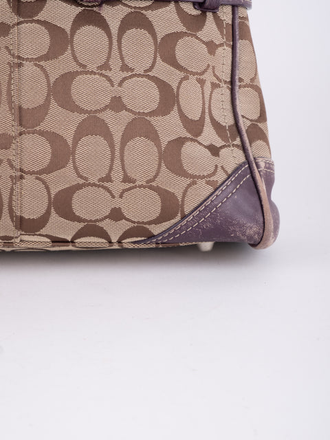 Coach Signature Vintage Brown Satchel Bag