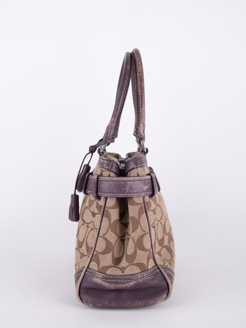 Coach Signature Vintage Brown Satchel Bag