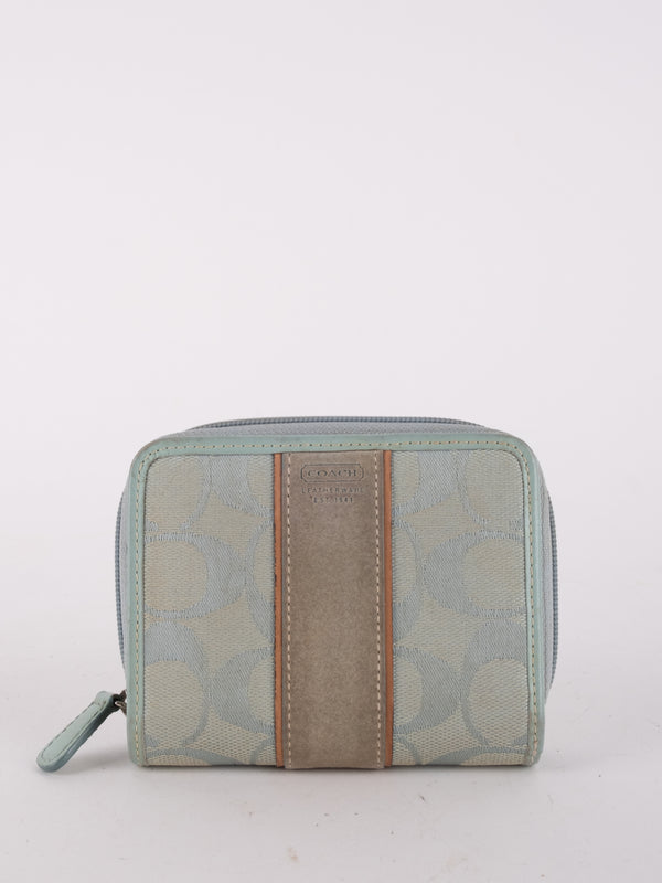 Coach Signature Small Wallet Pastel Blue
