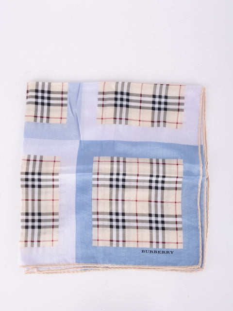 Burberry Vintage Blue Check Cotton Scarf
