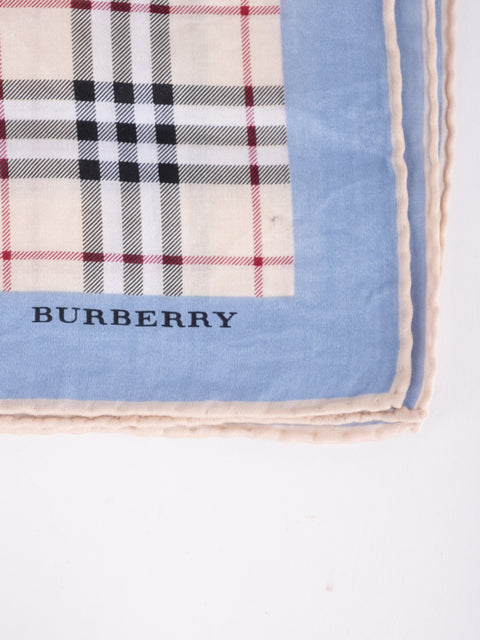 Burberry Vintage Blue Check Cotton Scarf