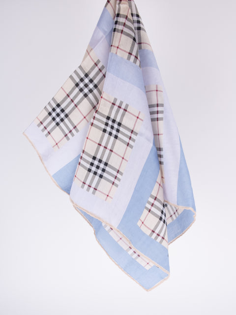 Burberry Vintage Blue Check Cotton Scarf