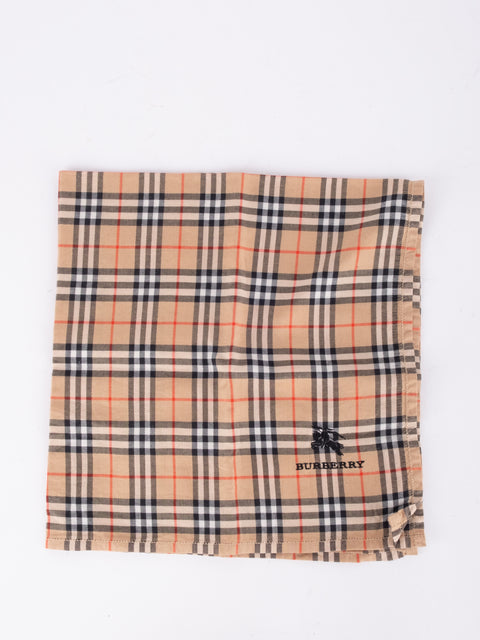 Burberry Vintage Beige Check Cotton Scarf
