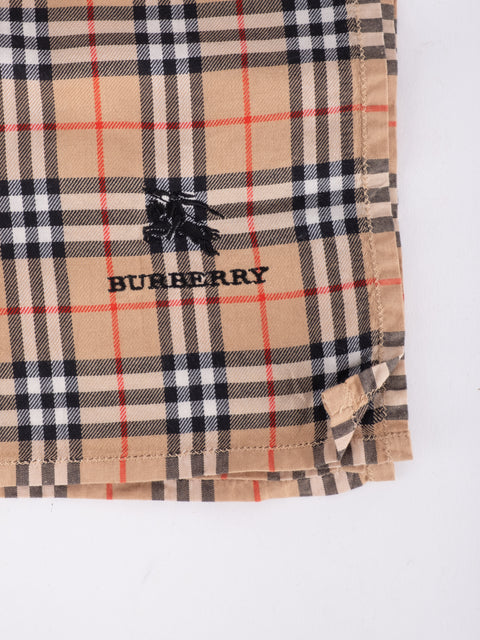 Burberry Vintage Beige Check Cotton Scarf