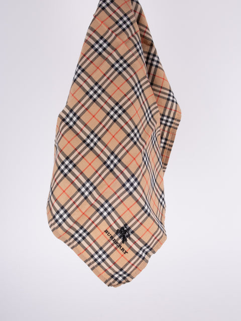 Burberry Vintage Beige Check Cotton Scarf