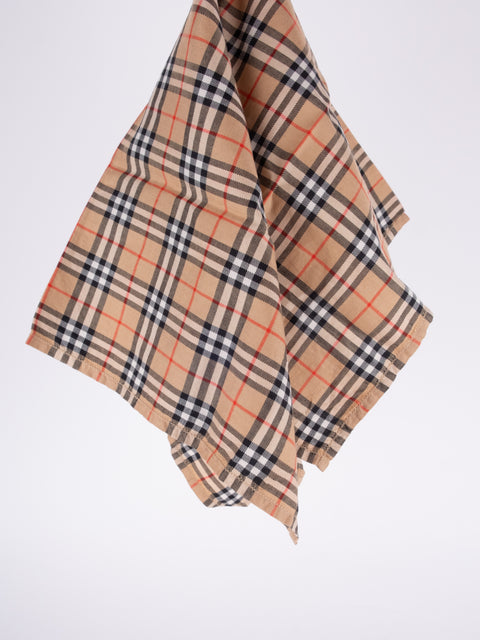 Burberry Vintage Beige Check Cotton Scarf