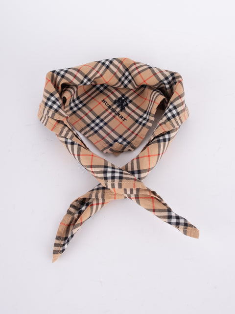 Burberry Vintage Beige Check Cotton Scarf