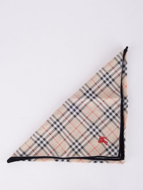 Burberry Vintage Light Beige Check Cotton Scarf