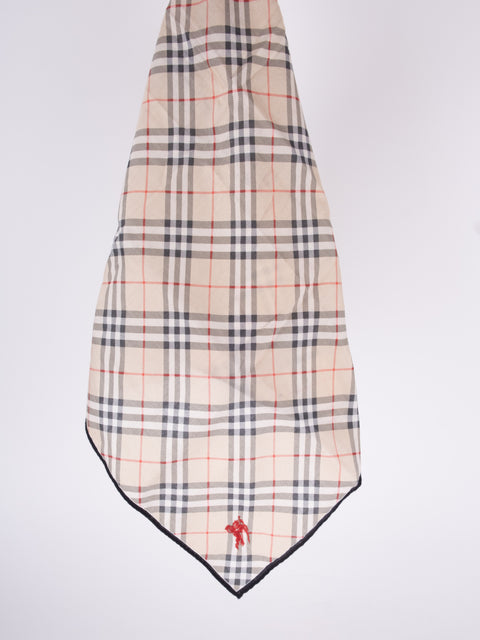 Burberry Vintage Light Beige Check Cotton Scarf
