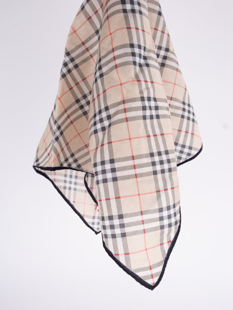 Burberry Vintage Light Beige Check Cotton Scarf