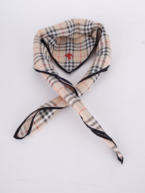 Burberry Vintage Light Beige Check Cotton Scarf