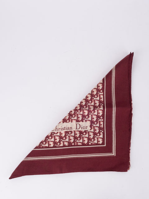 Dior Vintage Red Trotter Cotton Scarf נדיר להשגה