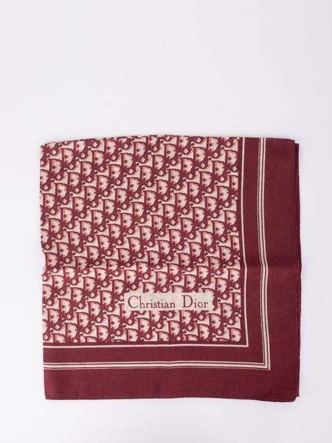 Dior Vintage Red Trotter Cotton Scarf נדיר להשגה