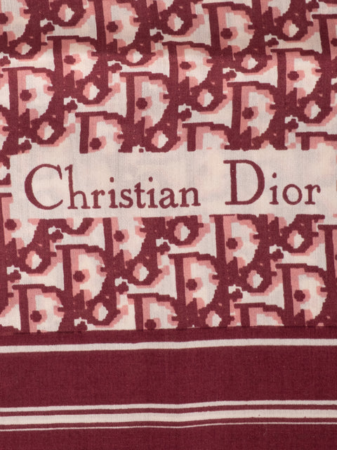Dior Vintage Red Trotter Cotton Scarf נדיר להשגה