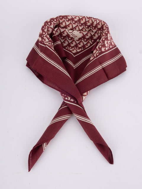 Dior Vintage Red Trotter Cotton Scarf נדיר להשגה