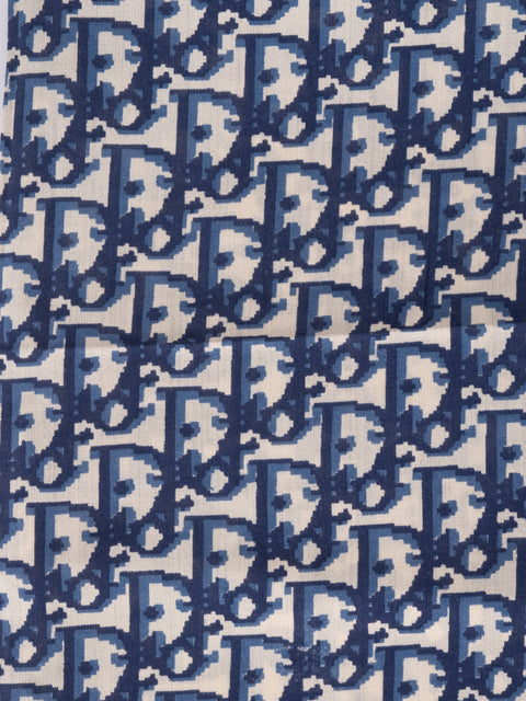 Dior Vintage Blue Trotter Cotton Scarf