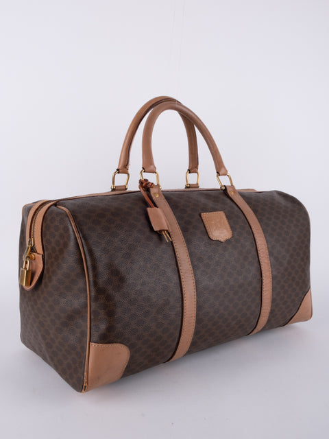 Celine Macadam Vintage Brown Travel Bag