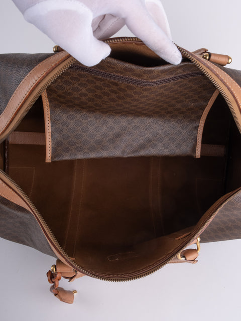 Celine Macadam Vintage Brown Travel Bag