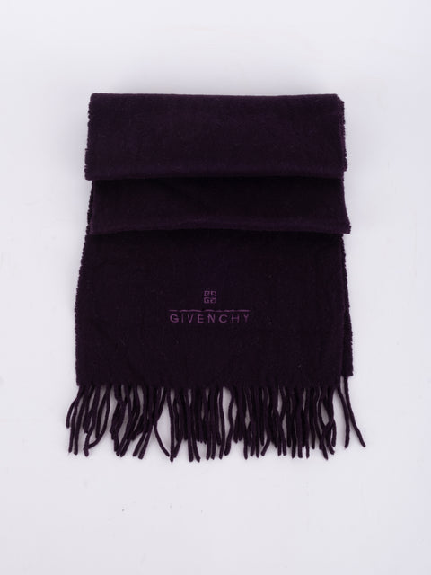 Givenchy Vintage Burgundy Cashmere Scarf