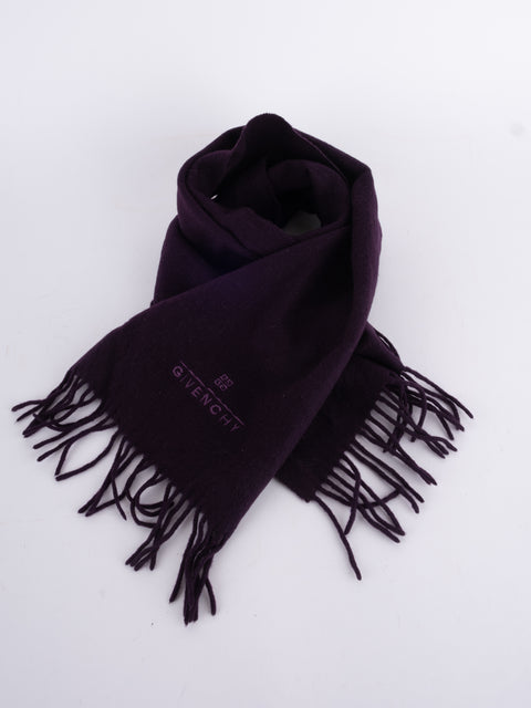 Givenchy Vintage Burgundy Cashmere Scarf