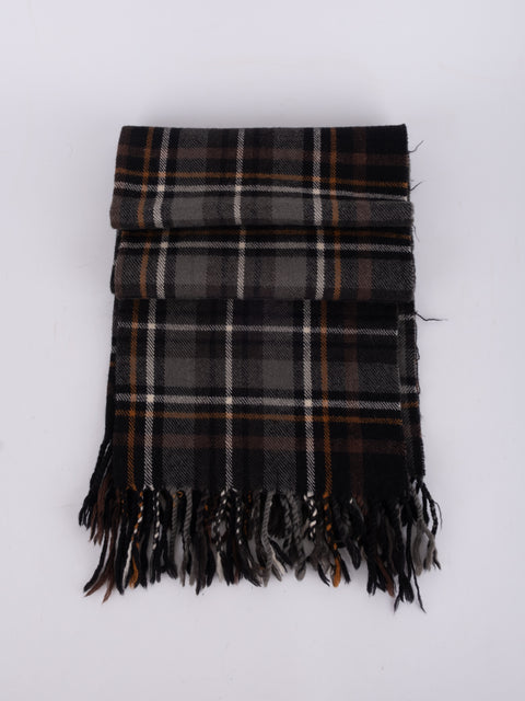 Aquascutum Vintage Dark Plaid Scarf
