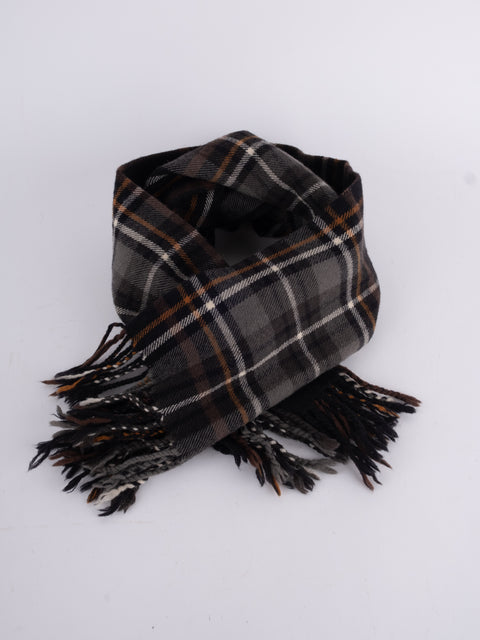 Aquascutum Vintage Dark Plaid Scarf
