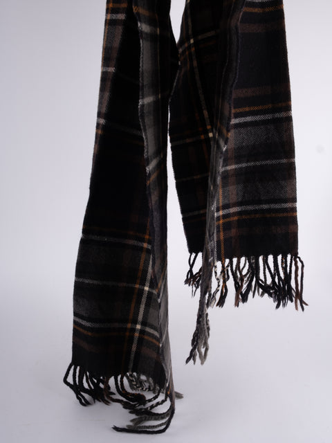 Aquascutum Vintage Dark Plaid Scarf