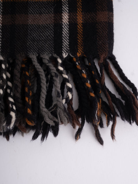 Aquascutum Vintage Dark Plaid Scarf